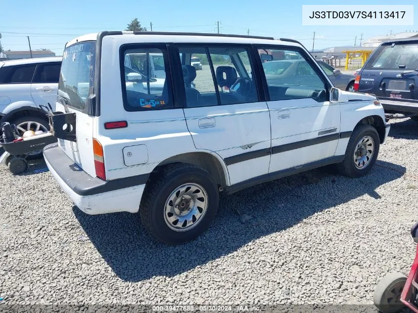 1995 Suzuki Sidekick Jx/Jlx VIN: JS3TD03V7S4113417 Lot: 39477688