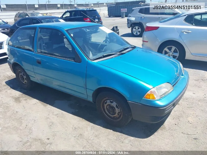 1992 Suzuki Swift Ga VIN: JS2AC35S4N5101551 Lot: 39784934