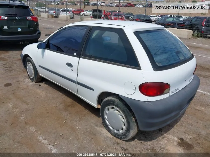 1998 Suzuki Swift Ga/Dlx VIN: 2S2AB21H7W6603208 Lot: 39928547