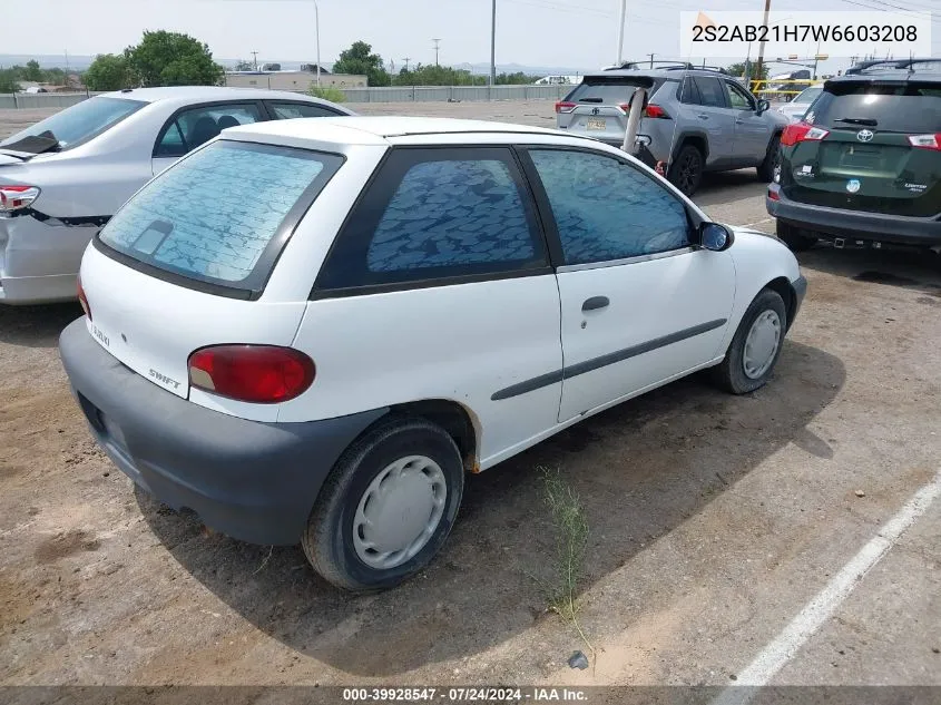 1998 Suzuki Swift Ga/Dlx VIN: 2S2AB21H7W6603208 Lot: 39928547