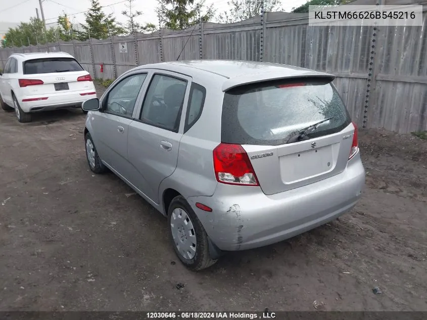 2006 Suzuki Swift + VIN: KL5TM66626B545216 Lot: 12030646