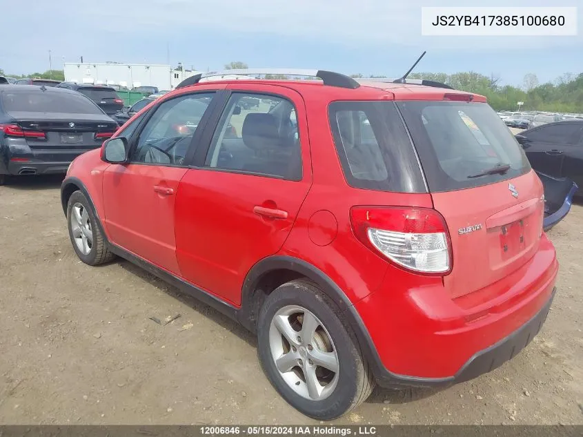 2008 Suzuki Sx4 Touring VIN: JS2YB417385100680 Lot: 12006846