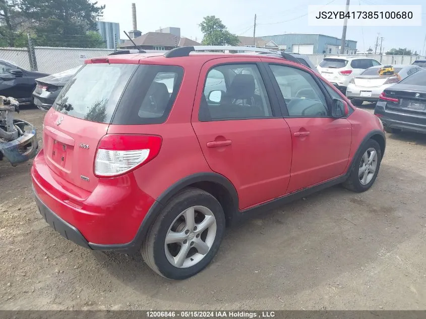 2008 Suzuki Sx4 Touring VIN: JS2YB417385100680 Lot: 12006846