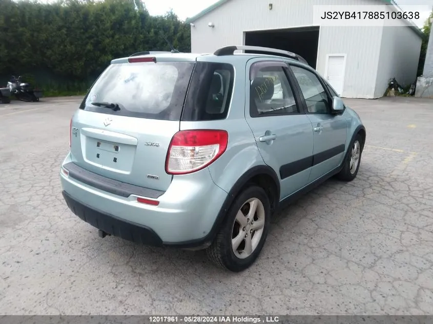 2008 Suzuki Sx4 Touring VIN: JS2YB417885103638 Lot: 12017961