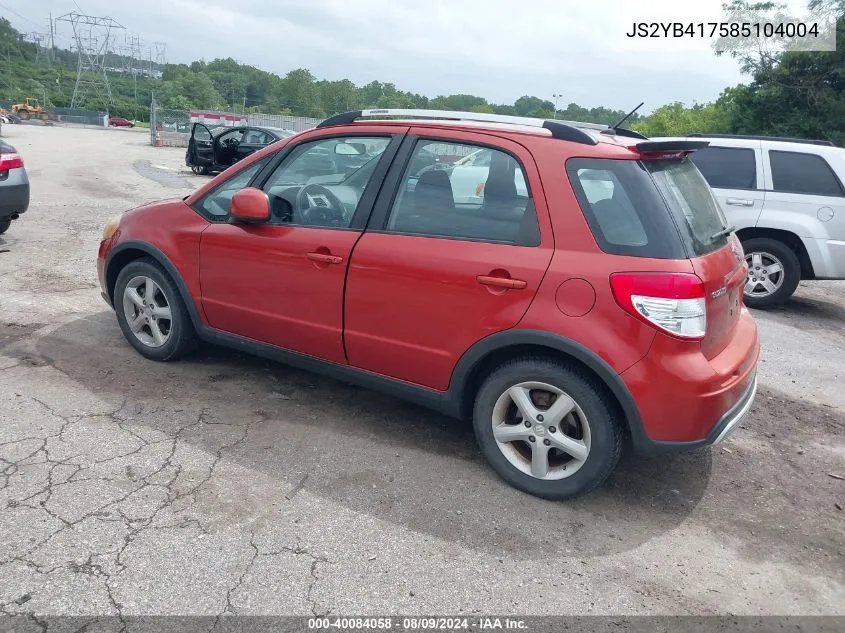 2008 Suzuki Sx4 Convenience/Touring VIN: JS2YB417585104004 Lot: 40084058