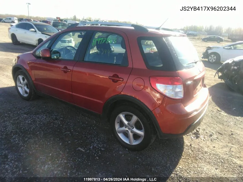 2009 Suzuki Sx4 Touring VIN: JS2YB417X96202344 Lot: 11997813