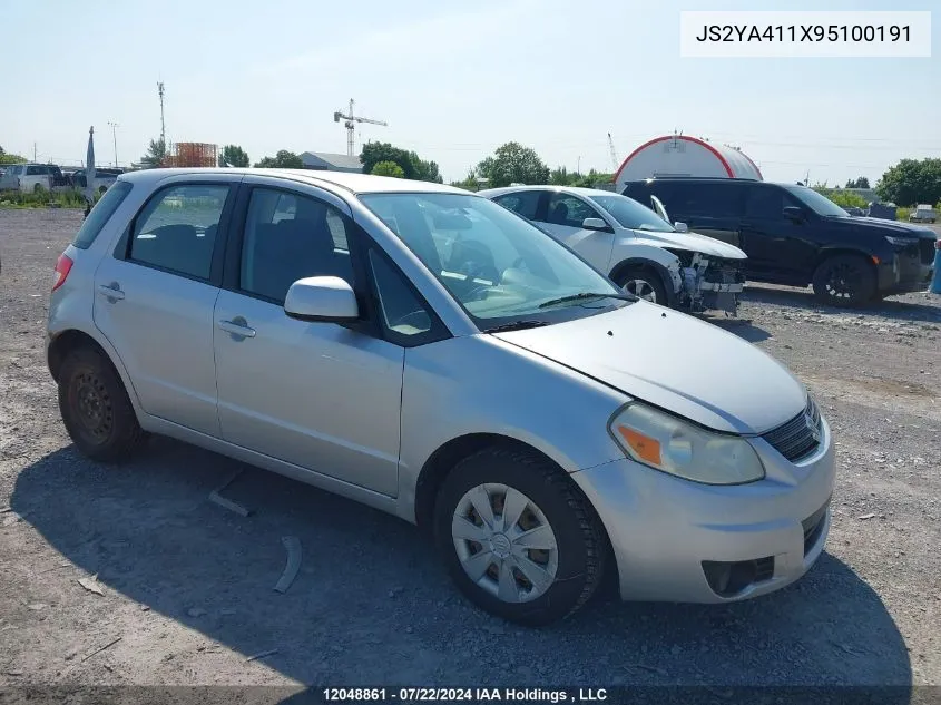 2009 Suzuki Sx4 VIN: JS2YA411X95100191 Lot: 12048861