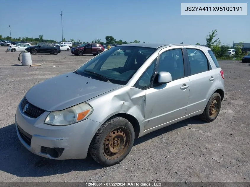 2009 Suzuki Sx4 VIN: JS2YA411X95100191 Lot: 12048861