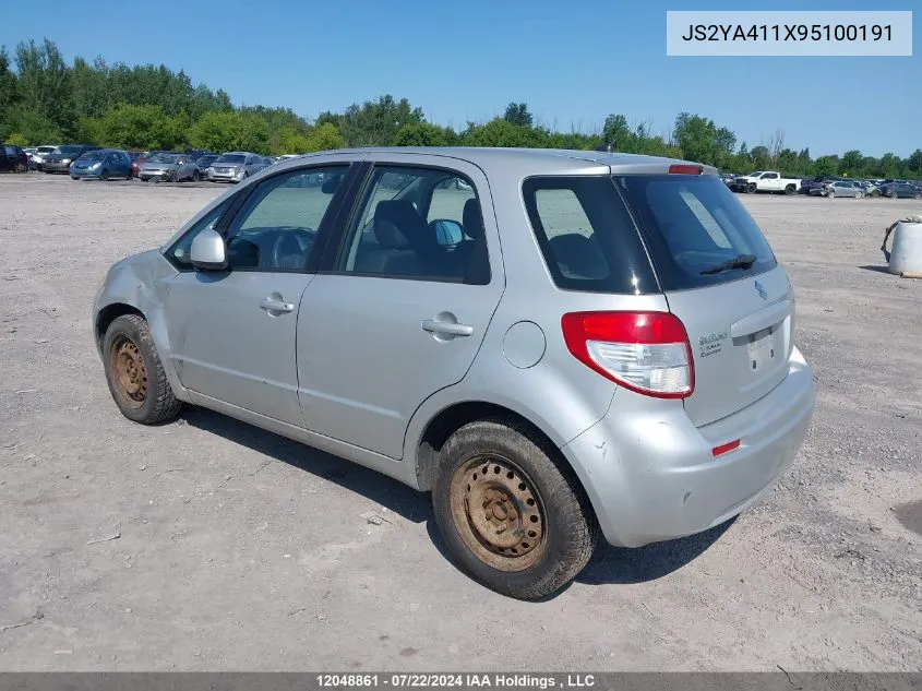 2009 Suzuki Sx4 VIN: JS2YA411X95100191 Lot: 12048861