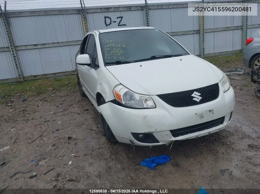 2009 Suzuki Sx4 VIN: JS2YC415596200481 Lot: 12590838