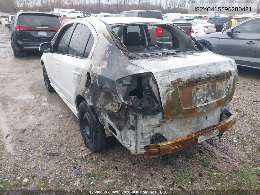 2009 Suzuki Sx4 VIN: JS2YC415596200481 Lot: 12590838