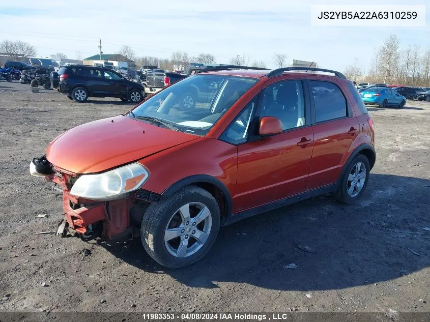 JS2YB5A22A6310259 2010 Suzuki Sx4 Jx