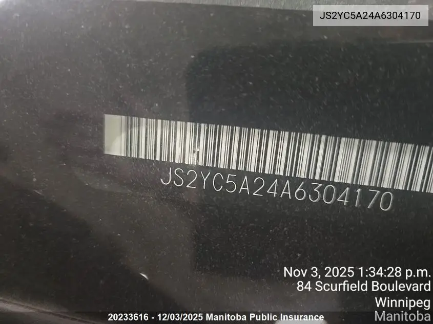 JS2YC5A24A6304170 2010 Suzuki Sx4