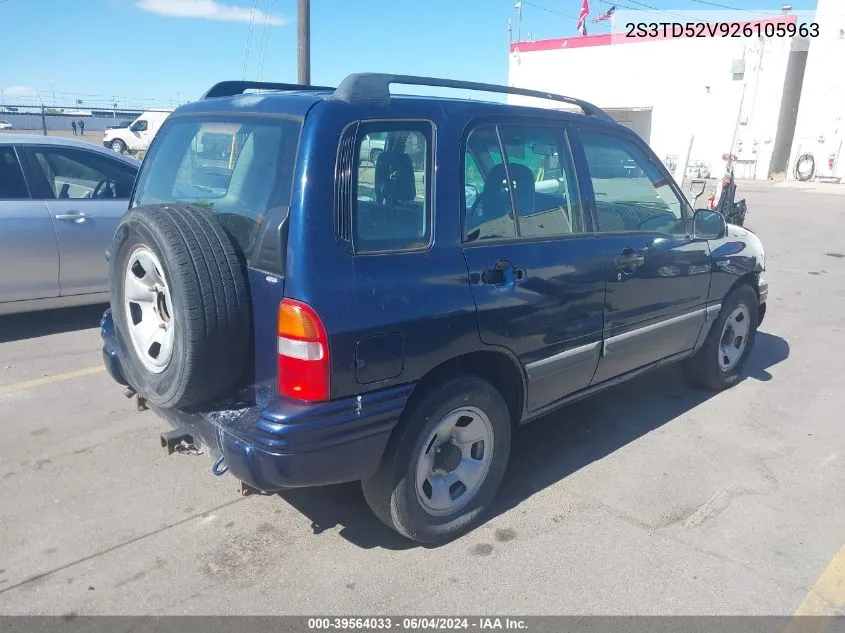 2002 Suzuki Vitara Jlx VIN: 2S3TD52V926105963 Lot: 39564033