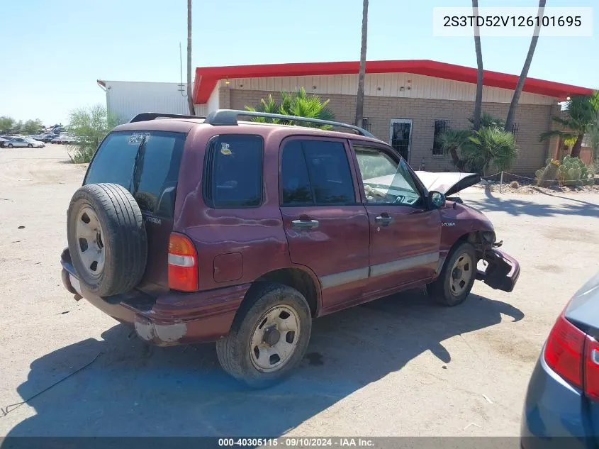 2002 Suzuki Vitara Jlx VIN: 2S3TD52V126101695 Lot: 40305115