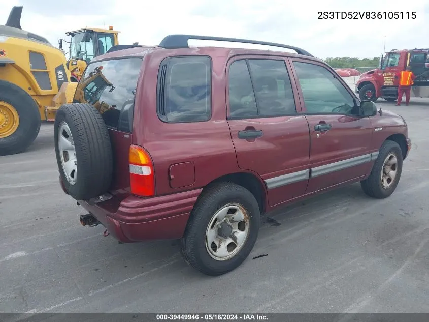 2003 Suzuki Vitara VIN: 2S3TD52V836105115 Lot: 39449946