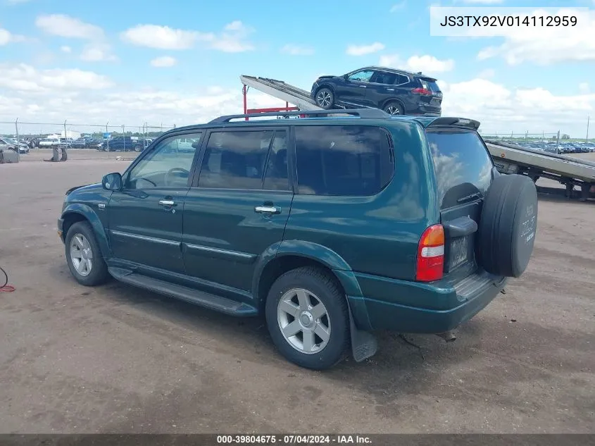 2001 Suzuki Grand Vitara Xl-7 Plus/Standard/Touring VIN: JS3TX92V014112959 Lot: 39804675