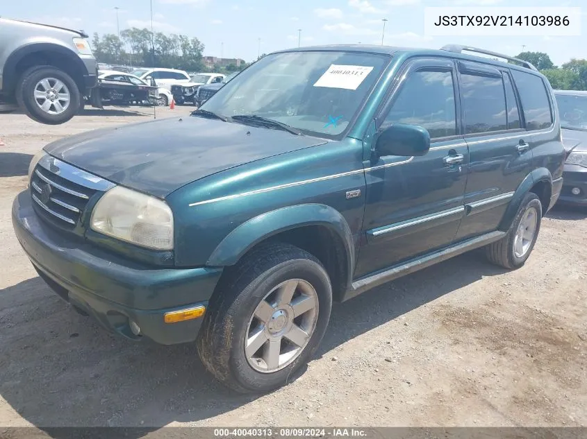 2001 Suzuki Grand Vitara Xl-7 VIN: JS3TX92V214103986 Lot: 40436172