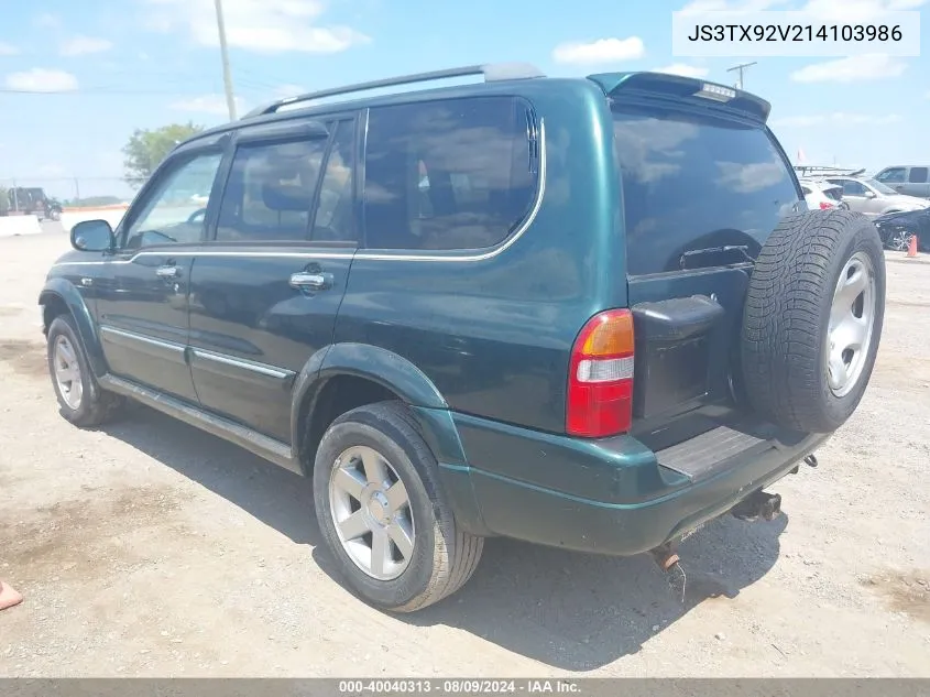 2001 Suzuki Grand Vitara Xl-7 VIN: JS3TX92V214103986 Lot: 40436172