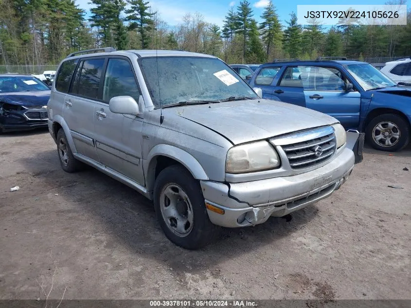 2002 Suzuki Xl-7 Limited/Plus/Standard/Touring VIN: JS3TX92V224105626 Lot: 39378101