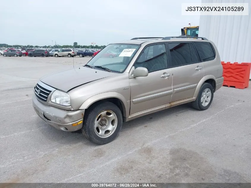 2002 Suzuki Xl7 Plus/Touring/Limited/Std VIN: JS3TX92VX24105289 Lot: 39764072