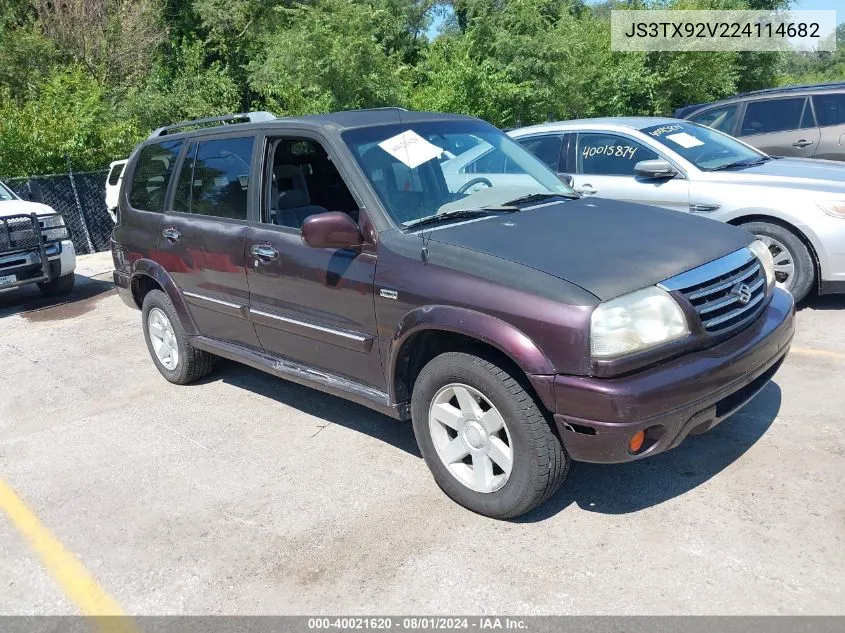 2002 Suzuki Xl-7 Limited/Plus/Standard/Touring VIN: JS3TX92V224114682 Lot: 40021620