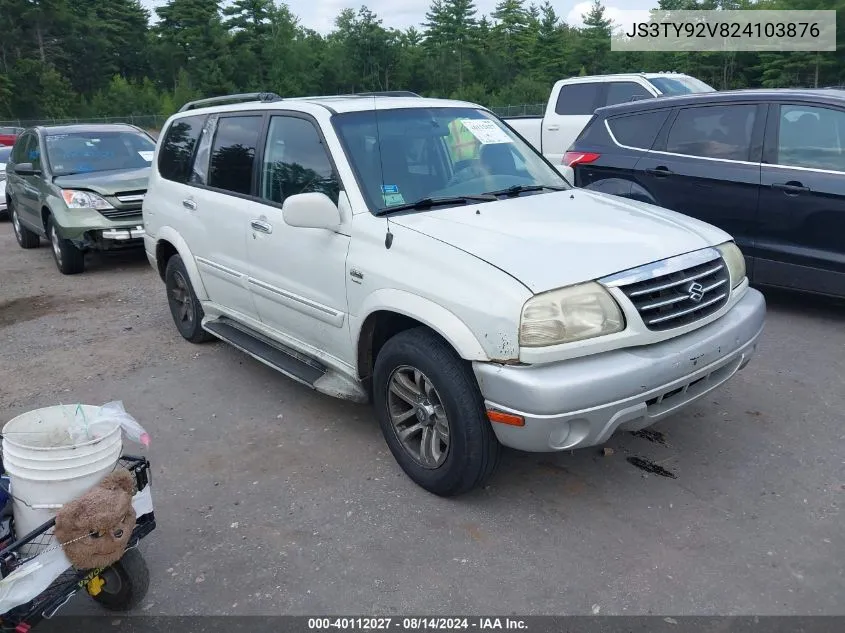 2002 Suzuki Xl-7 Limited/Plus/Standard/Touring VIN: JS3TY92V824103876 Lot: 40112027