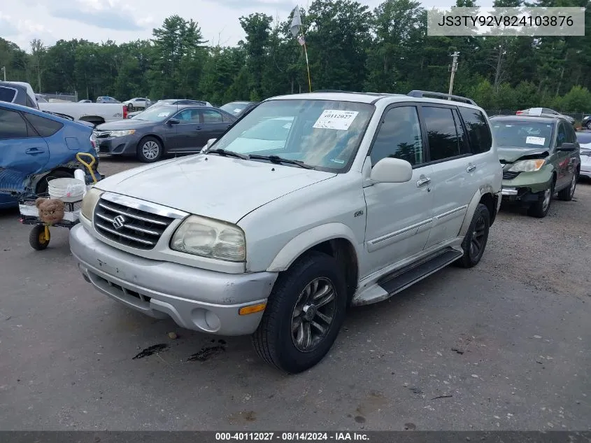 2002 Suzuki Xl-7 Limited/Plus/Standard/Touring VIN: JS3TY92V824103876 Lot: 40112027