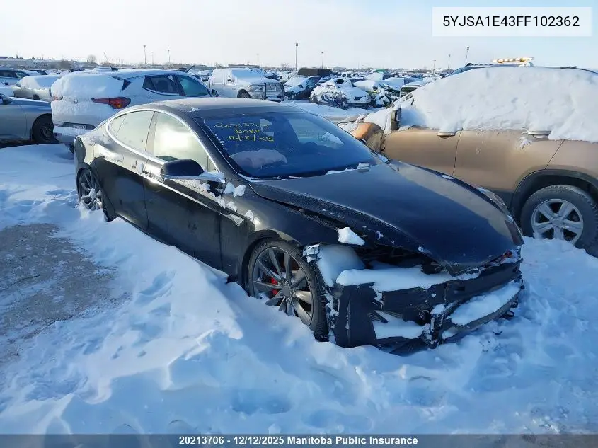 5YJSA1E43FF102362 2015 Tesla Model S P90D