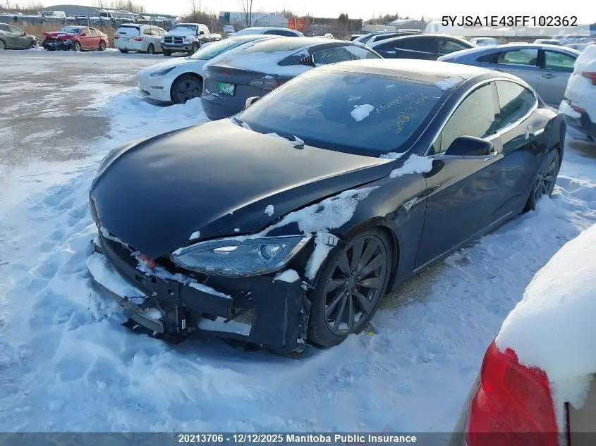 5YJSA1E43FF102362 2015 Tesla Model S P90D