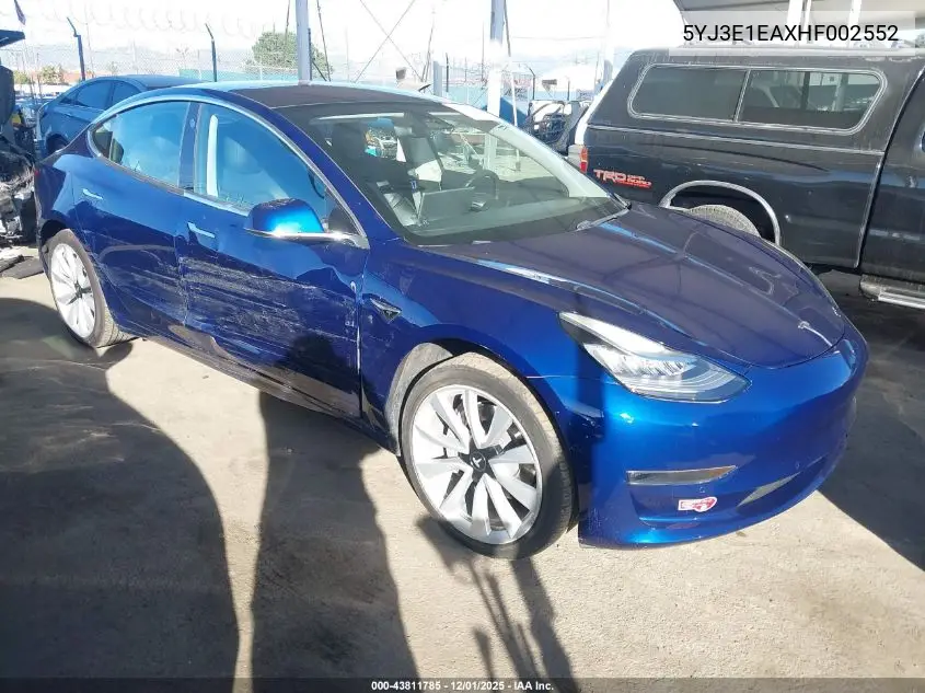 5YJ3E1EAXHF002552 2017 Tesla Model 3 Long Range/Standard