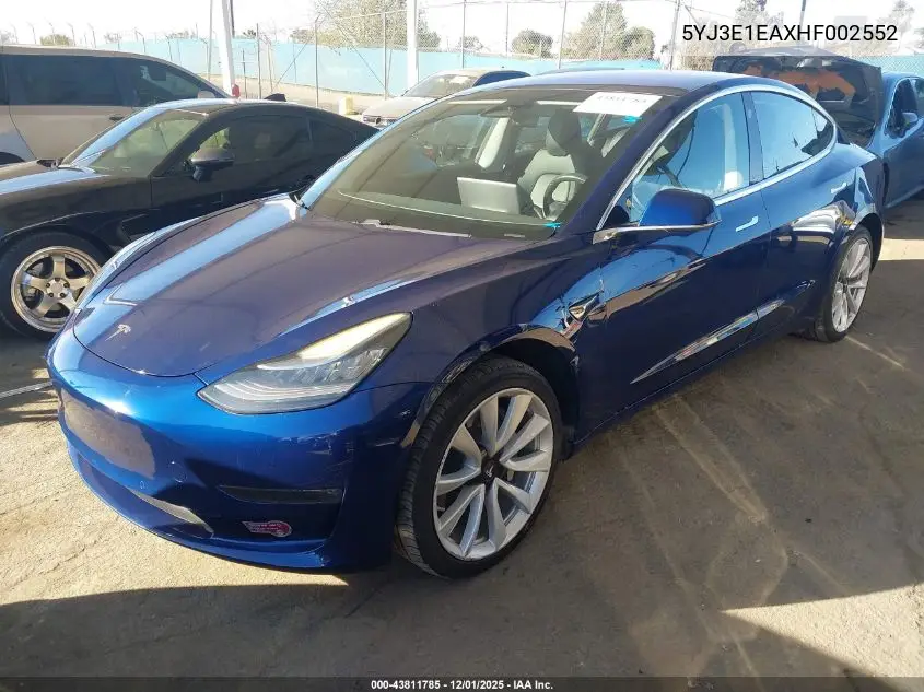 5YJ3E1EAXHF002552 2017 Tesla Model 3 Long Range/Standard