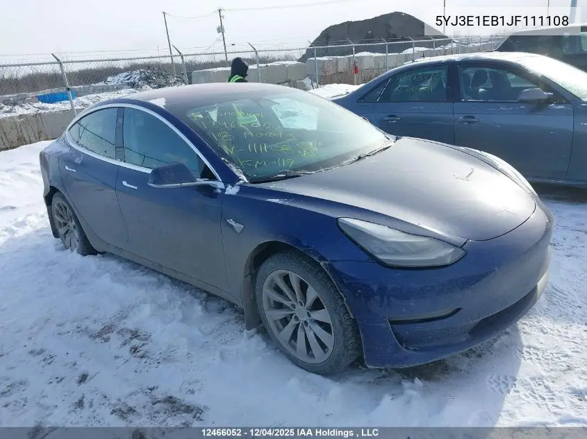 5YJ3E1EB1JF111108 2018 Tesla Model 3