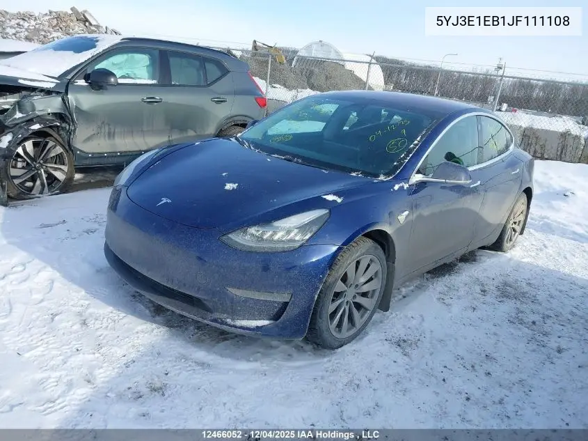5YJ3E1EB1JF111108 2018 Tesla Model 3