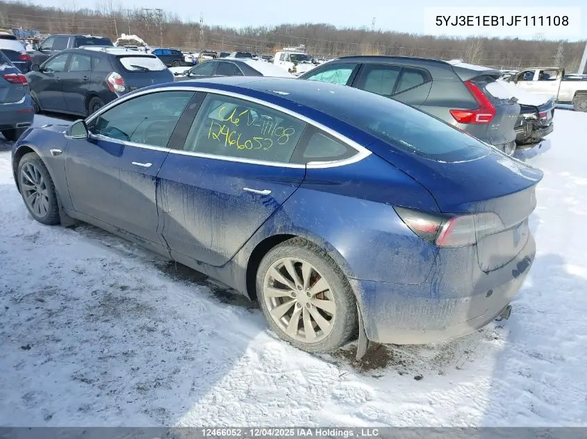 5YJ3E1EB1JF111108 2018 Tesla Model 3