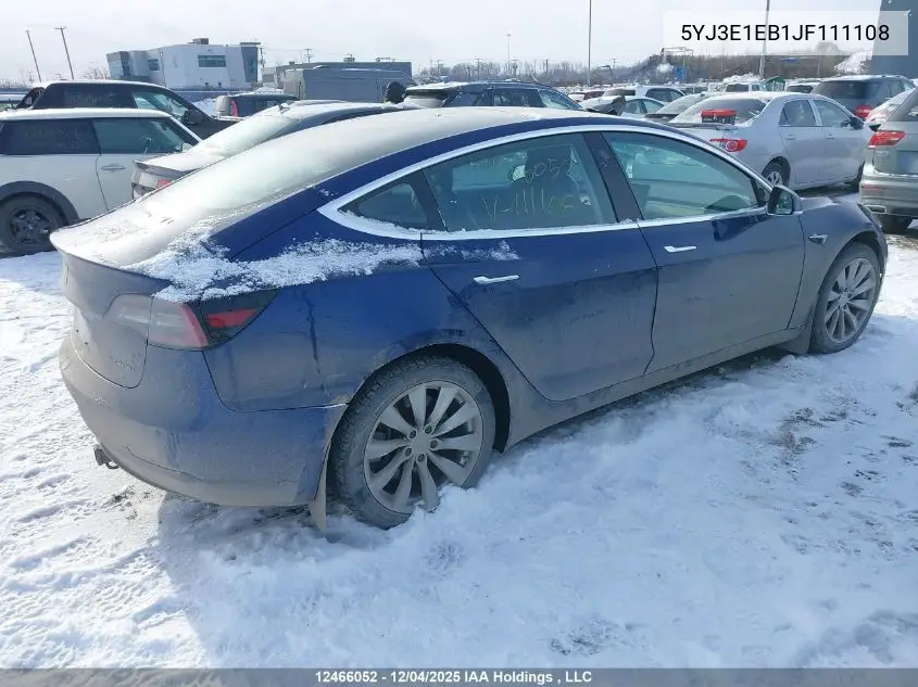 5YJ3E1EB1JF111108 2018 Tesla Model 3