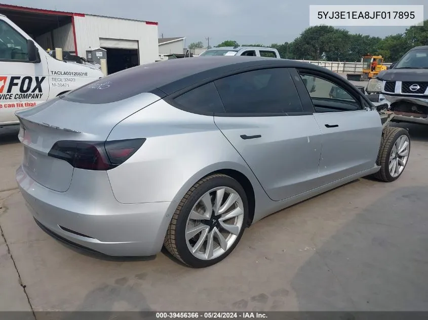 5YJ3E1EA8JF017895 2018 Tesla Model 3 Long Range/Mid Range