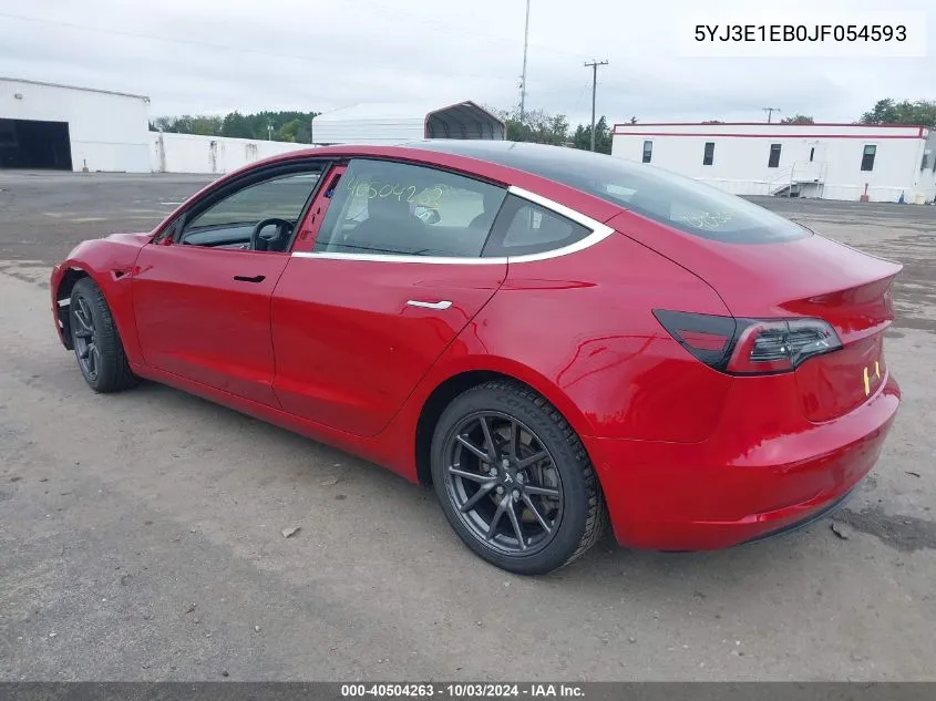 2018 Tesla Model 3 Long Range/Performance VIN: 5YJ3E1EB0JF054593 Lot: 40504263