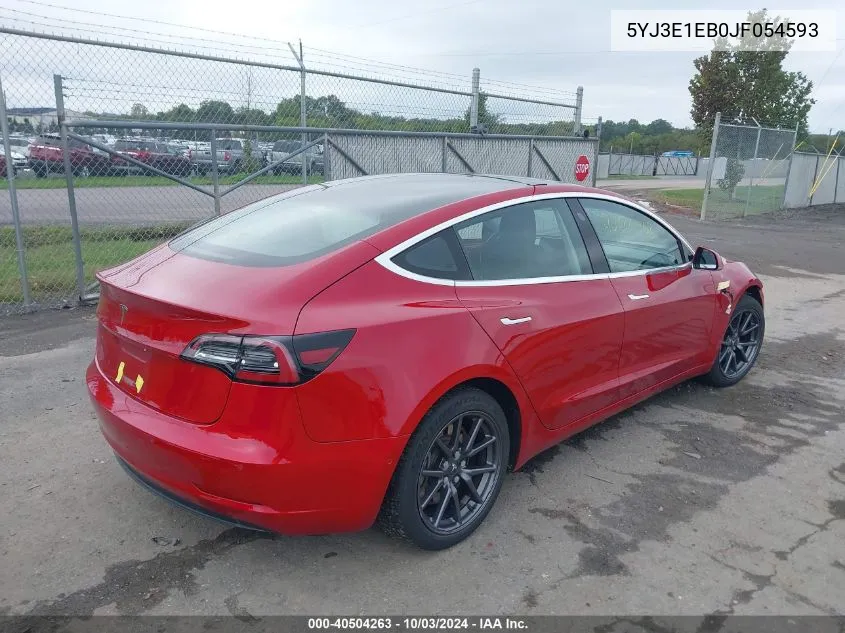 2018 Tesla Model 3 Long Range/Performance VIN: 5YJ3E1EB0JF054593 Lot: 40504263