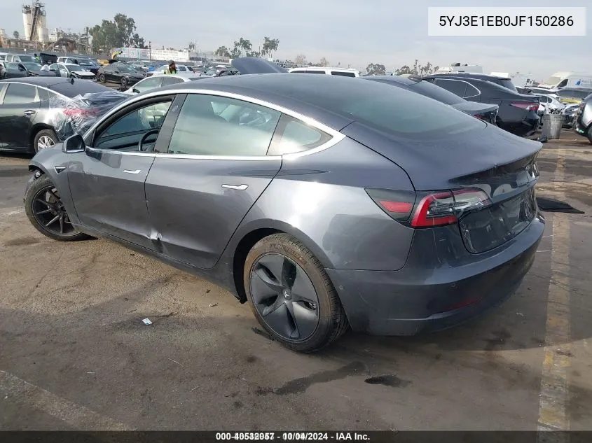 5YJ3E1EB0JF150286 2018 Tesla Model 3 Long Range/Performance