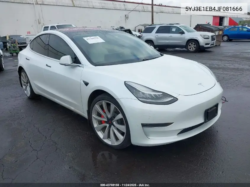 5YJ3E1EB4JF081666 2018 Tesla Model 3 Long Range/Performance