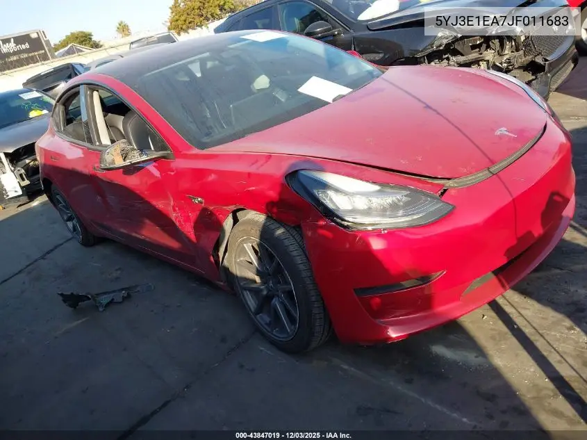 5YJ3E1EA7JF011683 2018 Tesla Model 3 Long Range/Mid Range