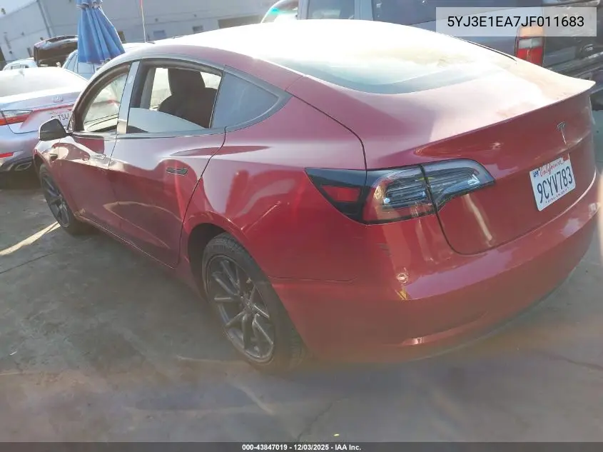 5YJ3E1EA7JF011683 2018 Tesla Model 3 Long Range/Mid Range