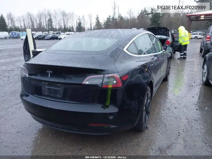 5YJ3E1EAXJF020989 2018 Tesla Model 3 Long Range/Mid Range