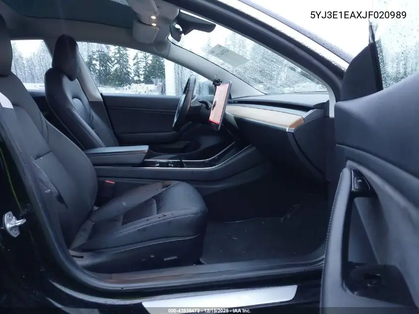 5YJ3E1EAXJF020989 2018 Tesla Model 3 Long Range/Mid Range