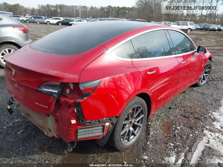 5YJ3E1EB6JF085900 2018 Tesla Model 3 Long Range/Performance