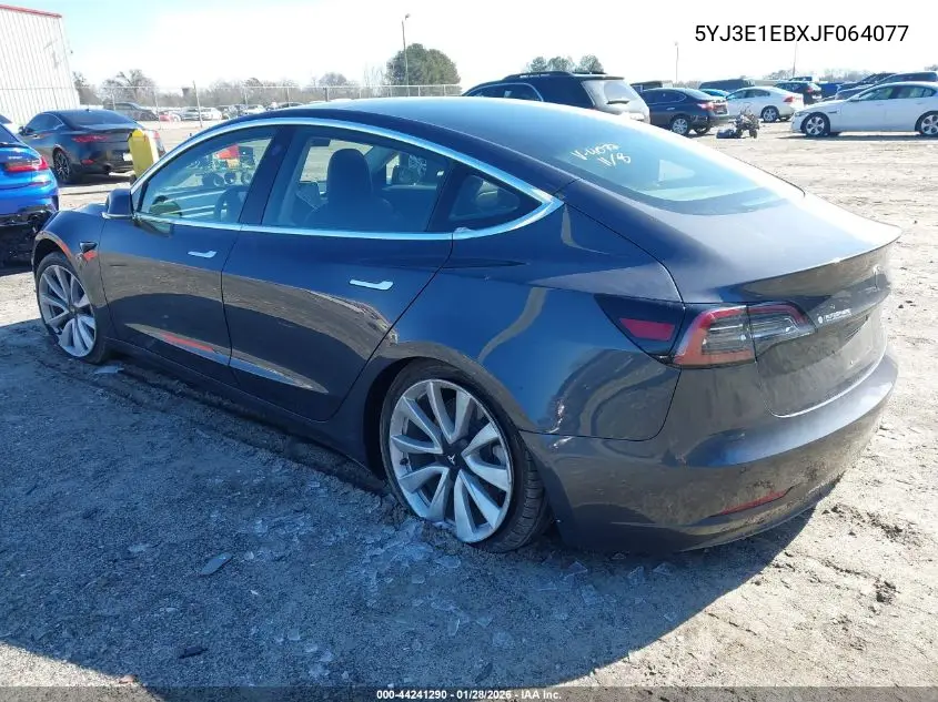 5YJ3E1EBXJF064077 2018 Tesla Model 3 Long Range/Performance