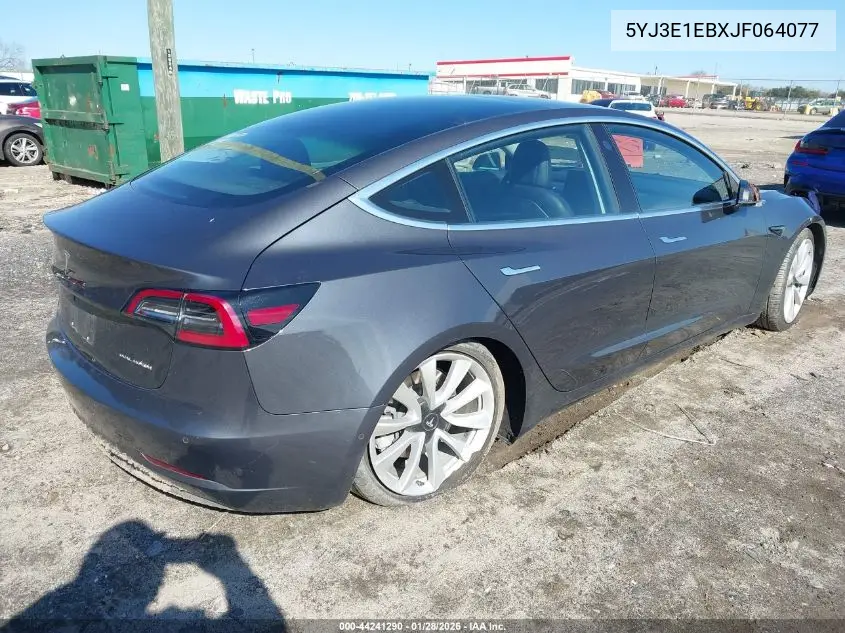 5YJ3E1EBXJF064077 2018 Tesla Model 3 Long Range/Performance
