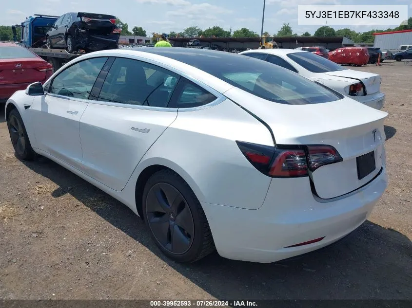 5YJ3E1EB7KF433348 2019 Tesla Model 3 Long Range/Performance