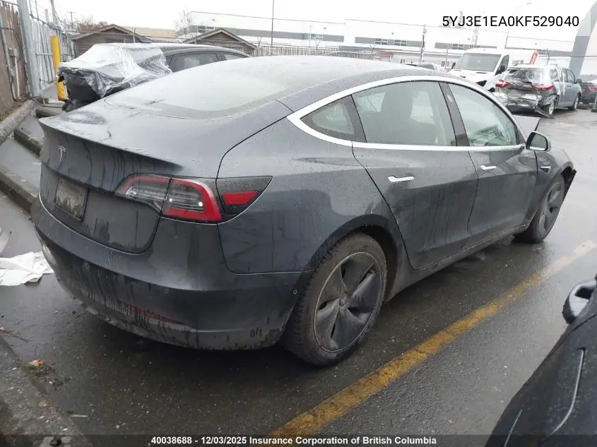 5YJ3E1EA0KF529040 2019 Tesla Model 3